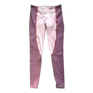 FABLETICS Color Block Pink lavender Yoga Logo Leggings M Athleisure